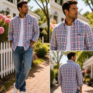 Vineyard Vines Sz L Slim Fit Pink Blue Plaid Tucker Shirt Coastal Preppy Classic